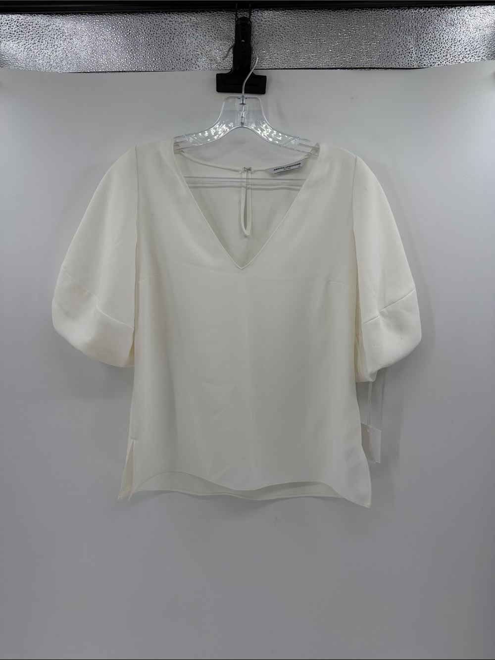 Amanda Uprichard Puff Sleeve Short Sleeve Blouse - Ivory - XS - NWT